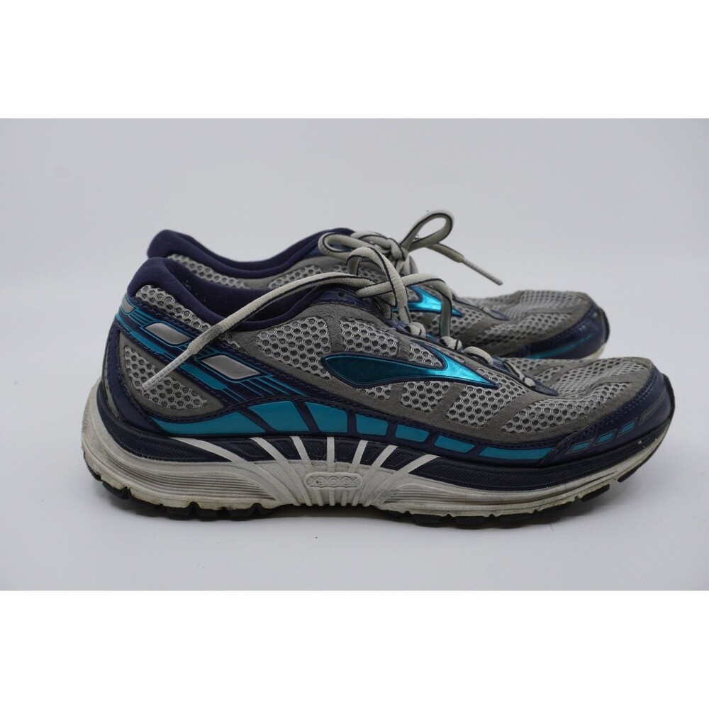 Brooks Dyad 8 Women’s Size 8.5 Gray Blue White Lace Up Running Shoes Sneakers